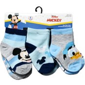 Wholesale - 6pk 6-12m MICKEY MOUSE BOLD BLUE SOCKS, UPC: 193159172053